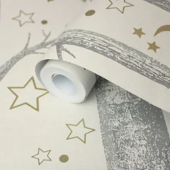 Papier peint Intissé GoodHome Iolite crème