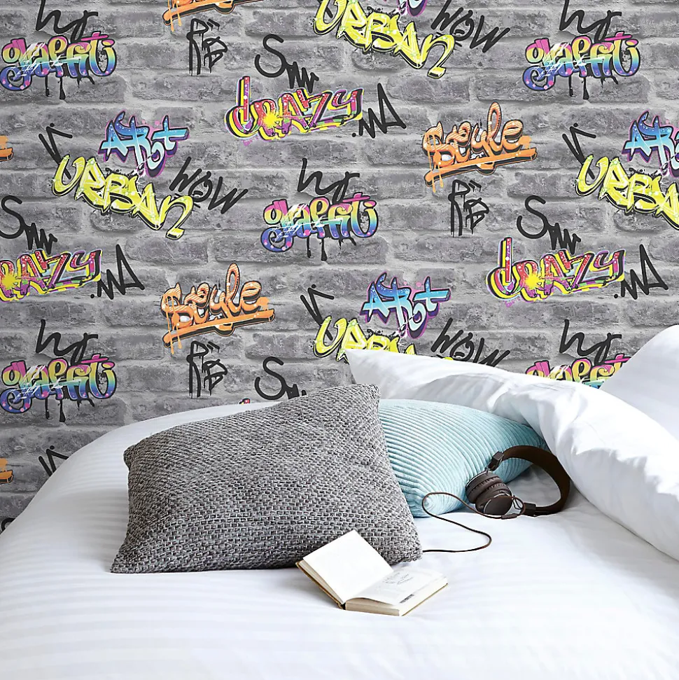 Papier peint intissé GoodHome Orobe gris