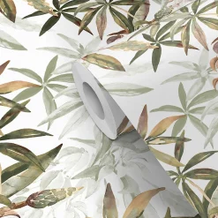 Papier peint intissé imprimé tropical vert, beige L.1001 x l.53cm Ugèpa