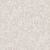 Papier peint intissé Jardin Secret Lutece mat et satiné toile de jouy, japonaise taupe l.1000 x l.53 cm