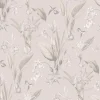 Papier peint intissé Jardin Secret Lutece mat et satiné plantes, fleurs, botanique beige, vieux rose l.1000 x l.53 cm