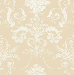 Papier peint intissé Josette imprimé bouquet de roses beige L.1000 x l.52cm Laura Ashley