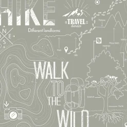 Papier peint intissé Les aventures Walk to the wild gris L.1005 x l.53cm Lutèce