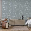 Papier peint intissé les aventures " Walk to the wild " bleu grisé L.1005 x l.53cm Lutèce