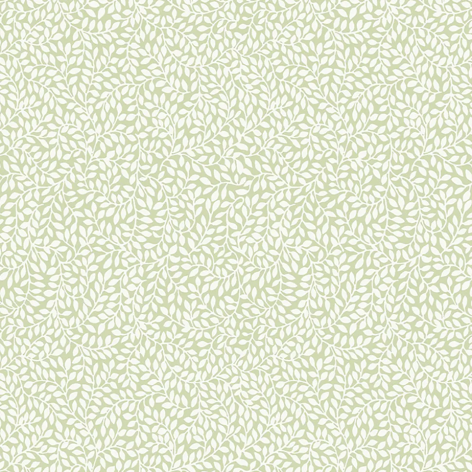 Papier peint intissé Little vines imprimé feuillage vert pastel L.1000 x l.52cm Laura Ashley
