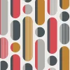 Papier peint intissé Morse imprimé géométrique rouge et gris L.1000 x l.52cm Envy