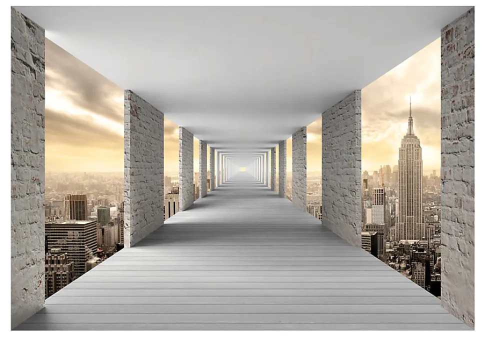 Papier peint intissé panoramique ville et architecture skyward corridor 450x315 cm
