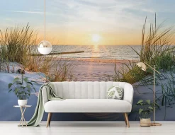 Papier Peint Intissé Panoramique Mer Plage Paysage Nature 300x210 cm - Colle Inclus - Chambre et Salon - Papier Peint 3D