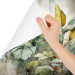 Papier Peint Intissé Photo Pour Chambre FEUILLES Plantes Aquarelle 368cm x 254cm