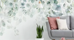 Papier Peint Intissé Photo FEUILLES Plantes Aquarelle Nature Pour Chambre 368cm x 254cm