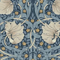Papier peint intissé Pimpernel bleu L.1000 x l.52cm William Morris