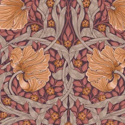 Papier peint intissé Pimpernel plum orange, violet L.1000 x l.52cm William Morris