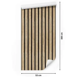Papier Peint Intissé PLANCHES Imitation Bois Pour Salon 53cm x 300cm