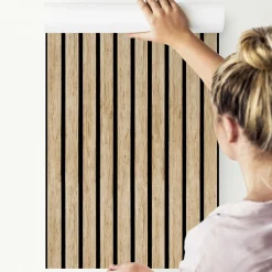 Papier Peint Intissé PLANCHES Imitation Bois Pour Salon 53cm x 300cm