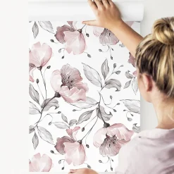 Papier Peint Intissé Pour Salon FLEURS Des Champs Coquelicots Nature
