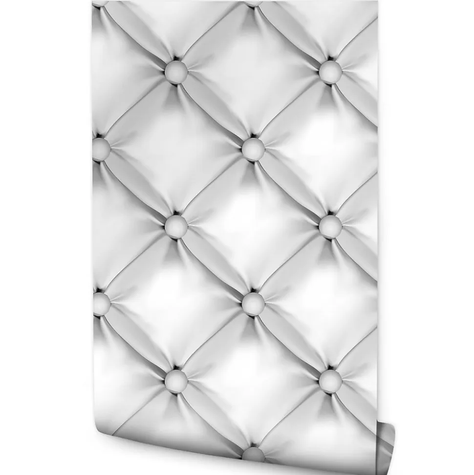 Papier Peint Intissé Pour La Chambre MATELASSE Matiere Grise 3D Effet