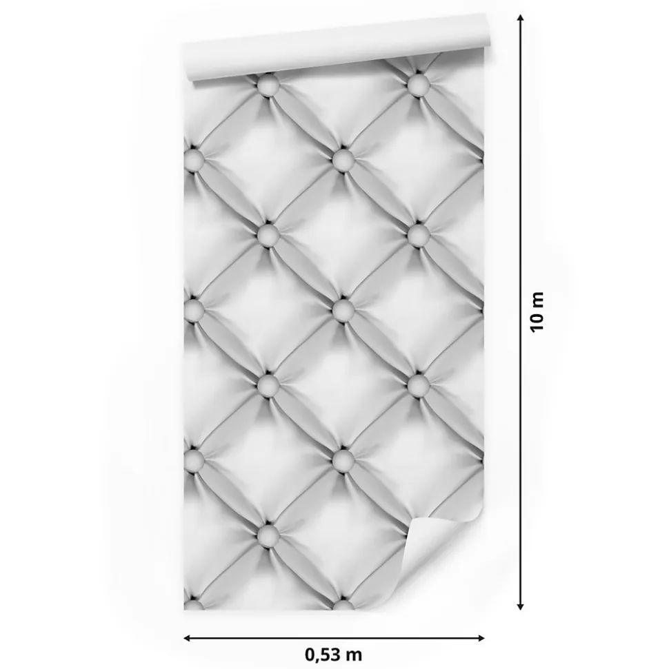 Papier Peint Intissé Pour La Chambre MATELASSE Matiere Grise 3D Effet
