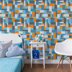 Papier Peint Intissé Pour Chambre D'Enfant Blocks Colorées