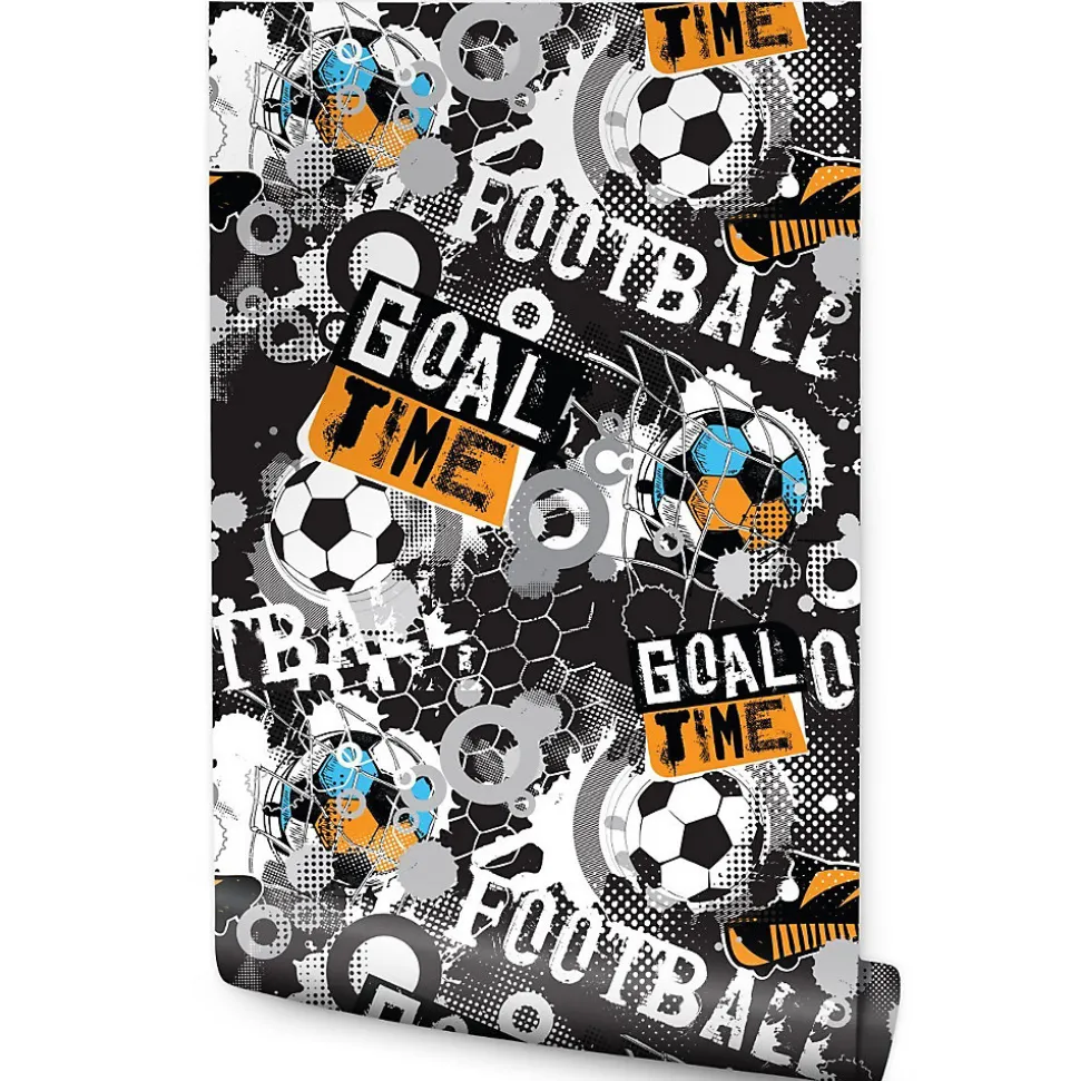 Papier Peint Intissé Pour Chambre D'Enfant FOOTBALL Graffiti Sport