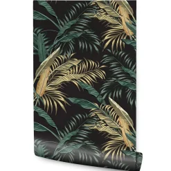 Papier Peint Intissé Pour Chambre FEUILLES Tropicales Nature