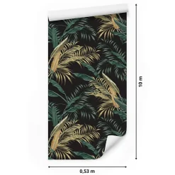Papier Peint Intissé Pour Chambre FEUILLES Tropicales Nature
