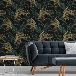 Papier Peint Intissé Pour Chambre FEUILLES Tropicales Nature