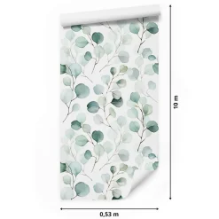 Papier Peint Intissé Pour Salon FEUILLES Nature Aquarelle