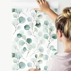 Papier Peint Intissé Pour Salon FEUILLES Nature Aquarelle
