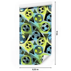 Papier Peint Intissé Pour Chambre D'Enfant GARCON Football Sport