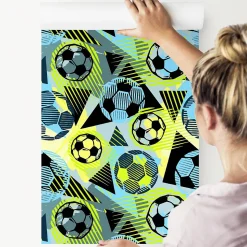 Papier Peint Intissé Pour Chambre D'Enfant GARCON Football Sport