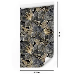 Papier Peint Intissé Pour Salon FEUILLES Tropicales Nature