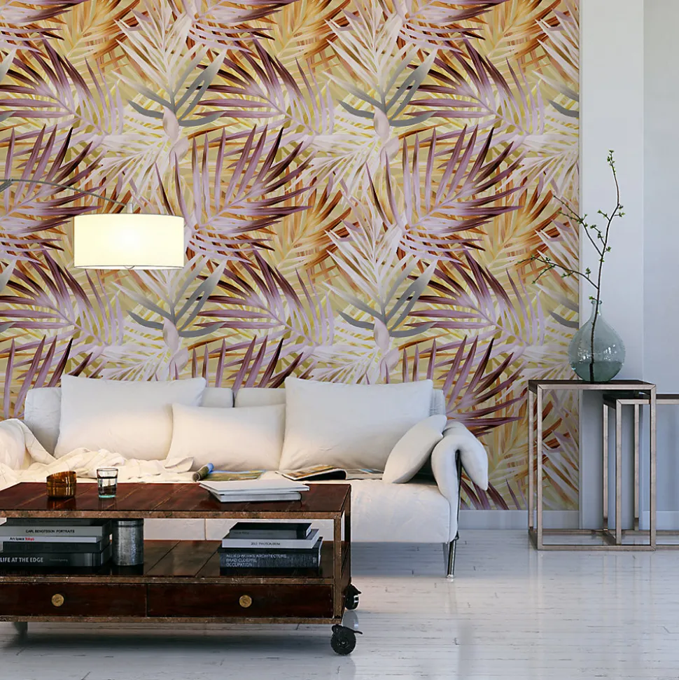Papier Peint Intissé Pour La Chambre FEUILLES Exotiques Plantes Tropicales