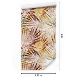 Papier Peint Intissé Pour La Chambre FEUILLES Exotiques Plantes Tropicales