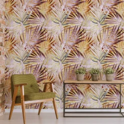 Papier Peint Intissé Pour La Chambre FEUILLES Exotiques Plantes Tropicales