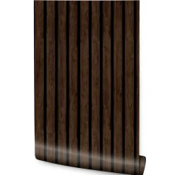 Papier Peint Intissé Pour Salon PLANCHES Lamelles Bois Imitation 3D 53cm x 300cm