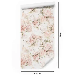 Papier Peint Intissé Pour Salon FLEURS Pivoines Plantes Nature
