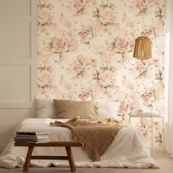 Papier Peint Intissé Pour Salon FLEURS Pivoines Plantes Nature