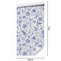 Papier Peint Intissé Pour Chambre FLEURS Feuilles Plantes Nature