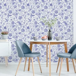 Papier Peint Intissé Pour Chambre FLEURS Feuilles Plantes Nature