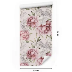Papier Peint Intissé Pour Salon PIVOINES Nature Fleurs