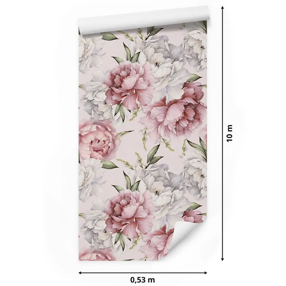 Papier Peint Intissé Pour Salon PIVOINES Nature Fleurs