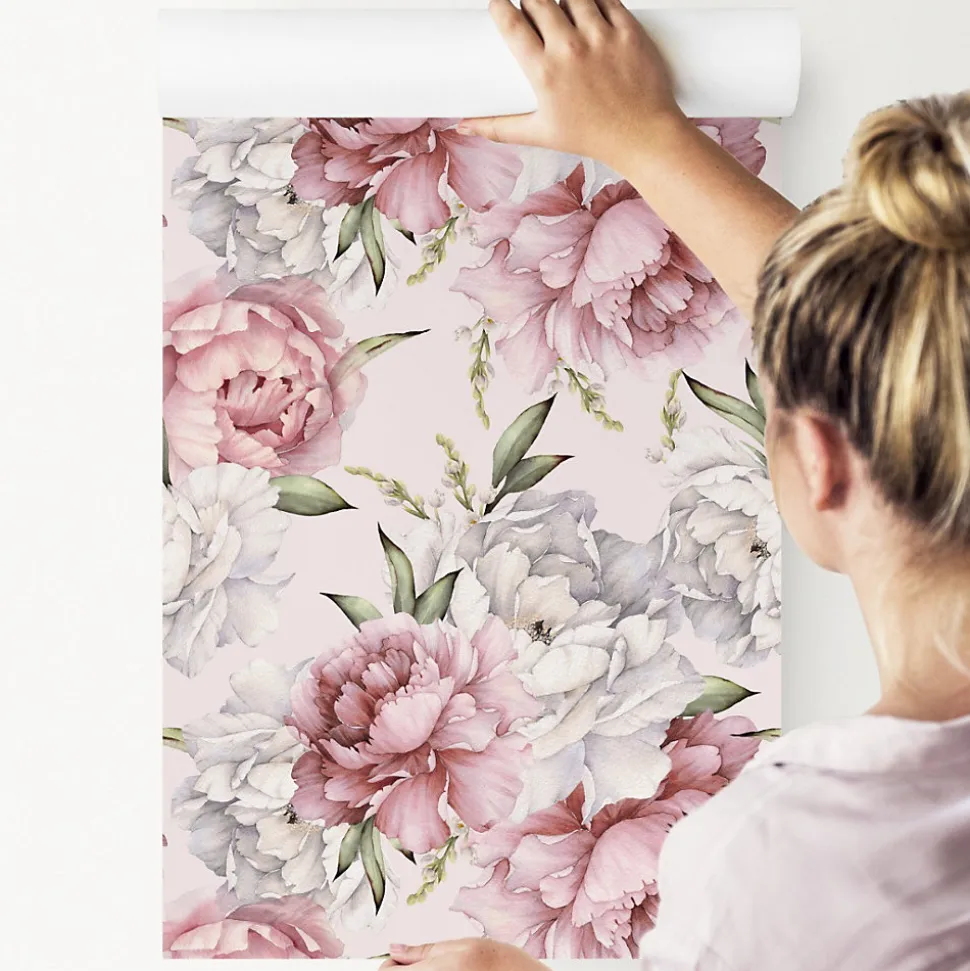 Papier Peint Intissé Pour Salon PIVOINES Nature Fleurs