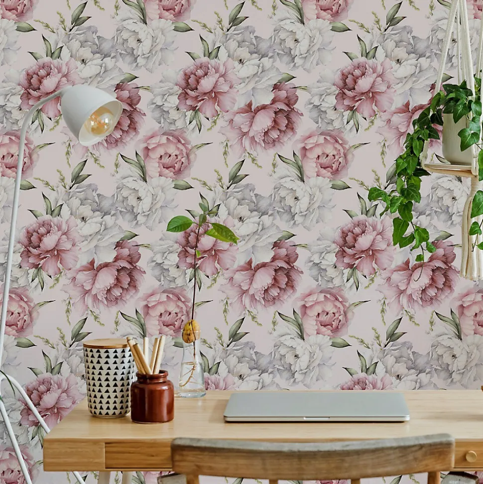 Papier Peint Intissé Pour Salon PIVOINES Nature Fleurs