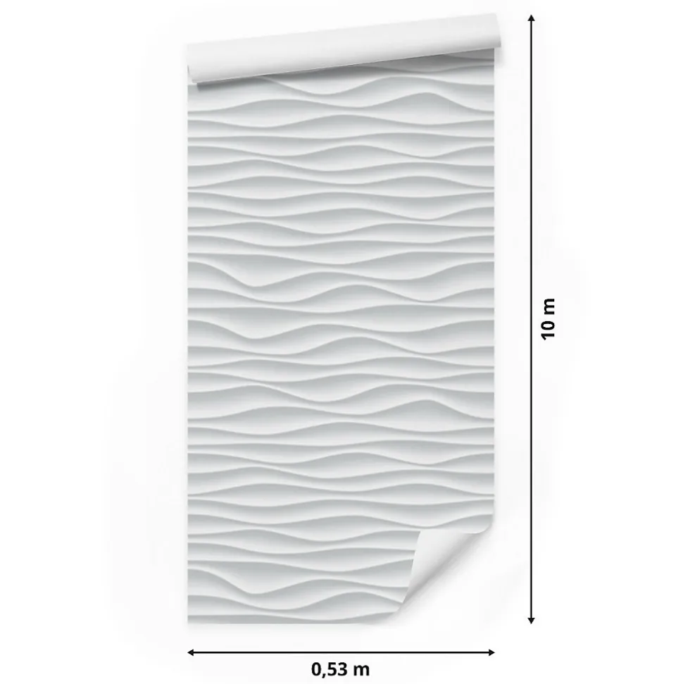 Papier Peint Intissé Pour La Chambre MOTIF Géométrie Effet 3D