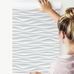 Papier Peint Intissé Pour La Chambre MOTIF Géométrie Effet 3D
