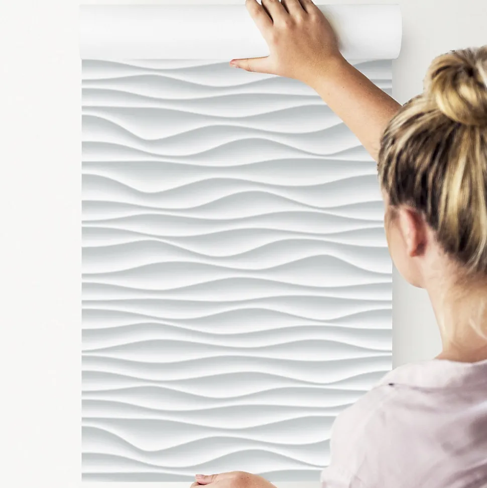 Papier Peint Intissé Pour La Chambre MOTIF Géométrie Effet 3D