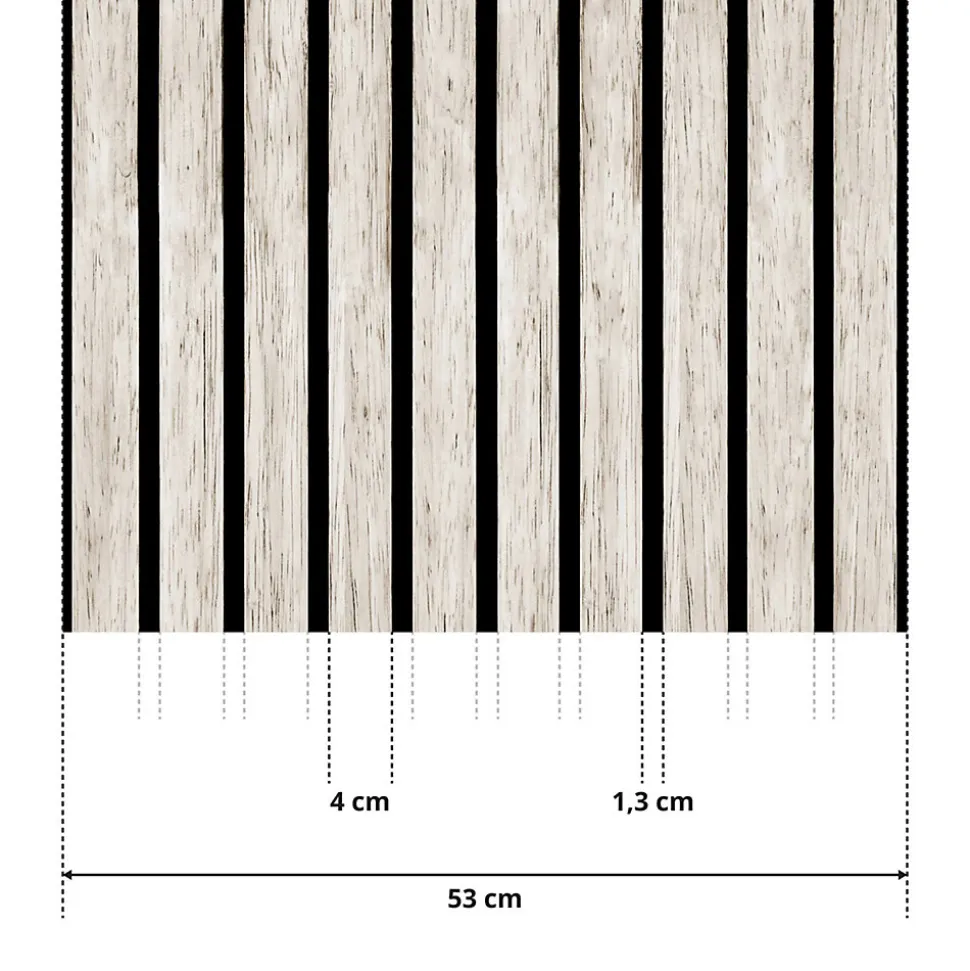 Papier Peint Intissé Pour Salon PLANCHES Lamelle Bois Imitation 3D