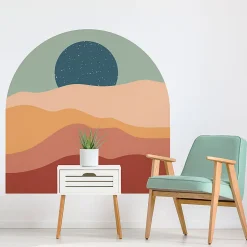 Papier peint intissé pré-encollé fresques géantes - DUNE ET ÉTOILES - 90x90cm