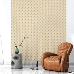 Papier peint intissé pré-encollé - ART DÉCO BEIGE ÉVENTAIL - 1 rouleau de 300x60cm