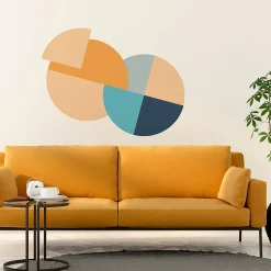 Papier peint intissé pré-encollé fresques géantes - CERCLES ABSTRAITS - 90x90cm